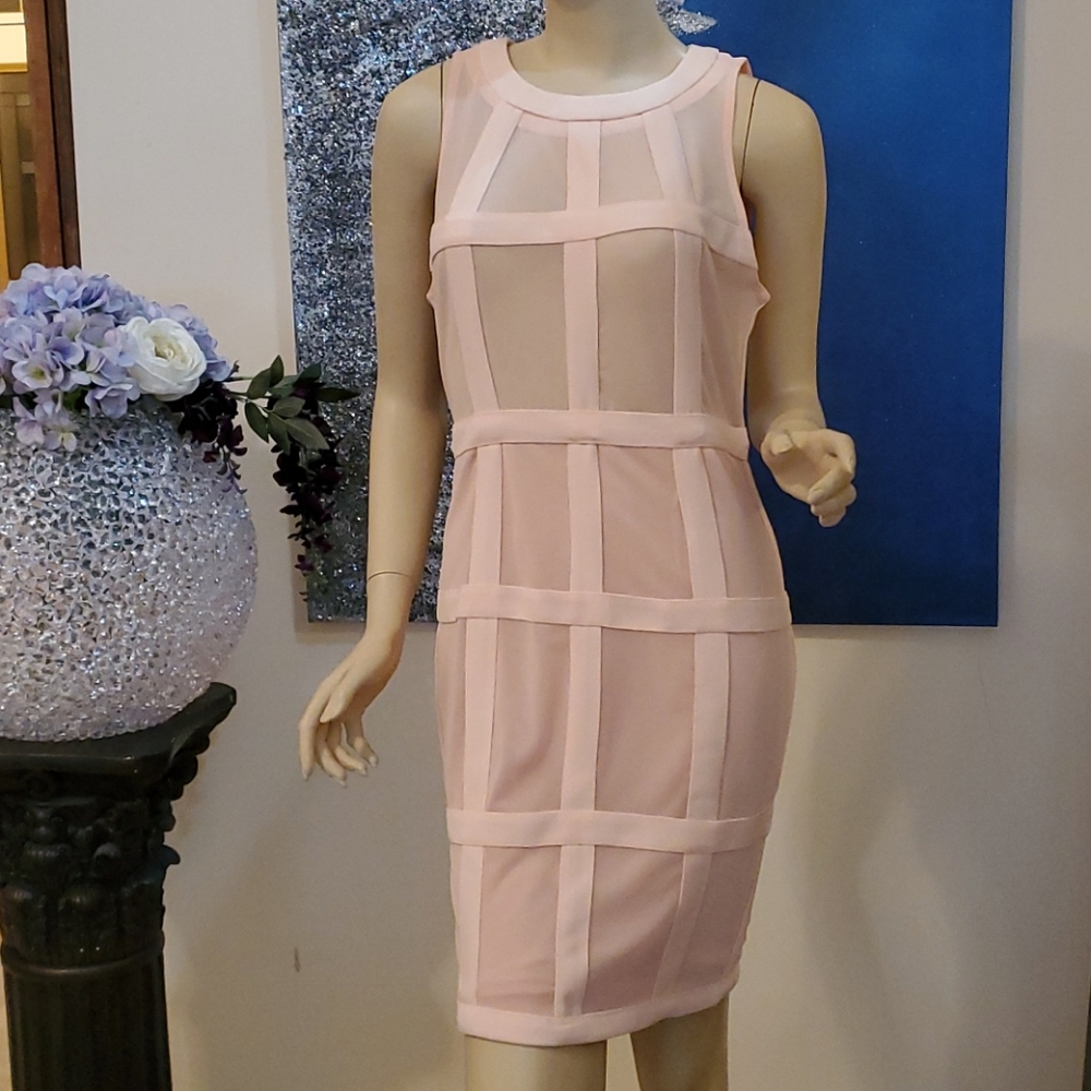 Sexy Pink Blush Boutique Geometric Dress